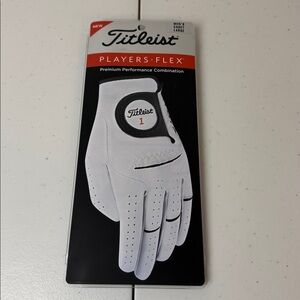 Titleist Players Flex White Golf Glove, Men’s Cadet Large Left hand